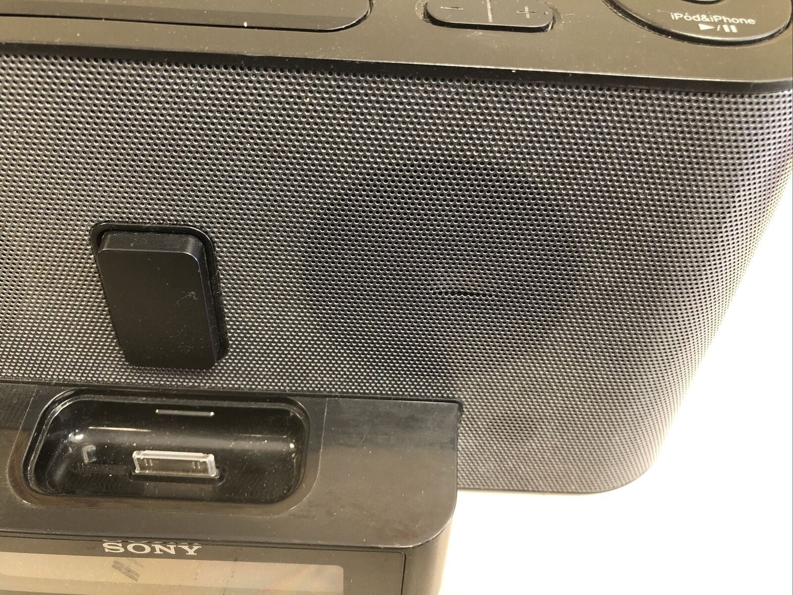 $ Sony Dream Machine Speaker Alarm Clock Radio Dock ICF-C1iPMK2, Black /w remote