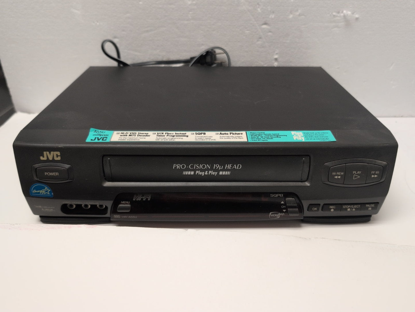 🔥 JVC Pro-Cision 19u Head HI-FI VCR Video Cassette Recorder HR-A55U Tested -