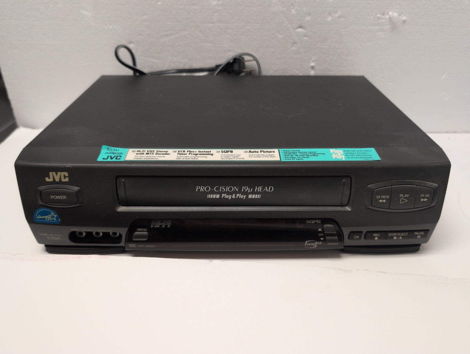 🔥 JVC Pro-Cision 19u Head HI-FI VCR Video Cassette Recorder HR-A55U Tested -
