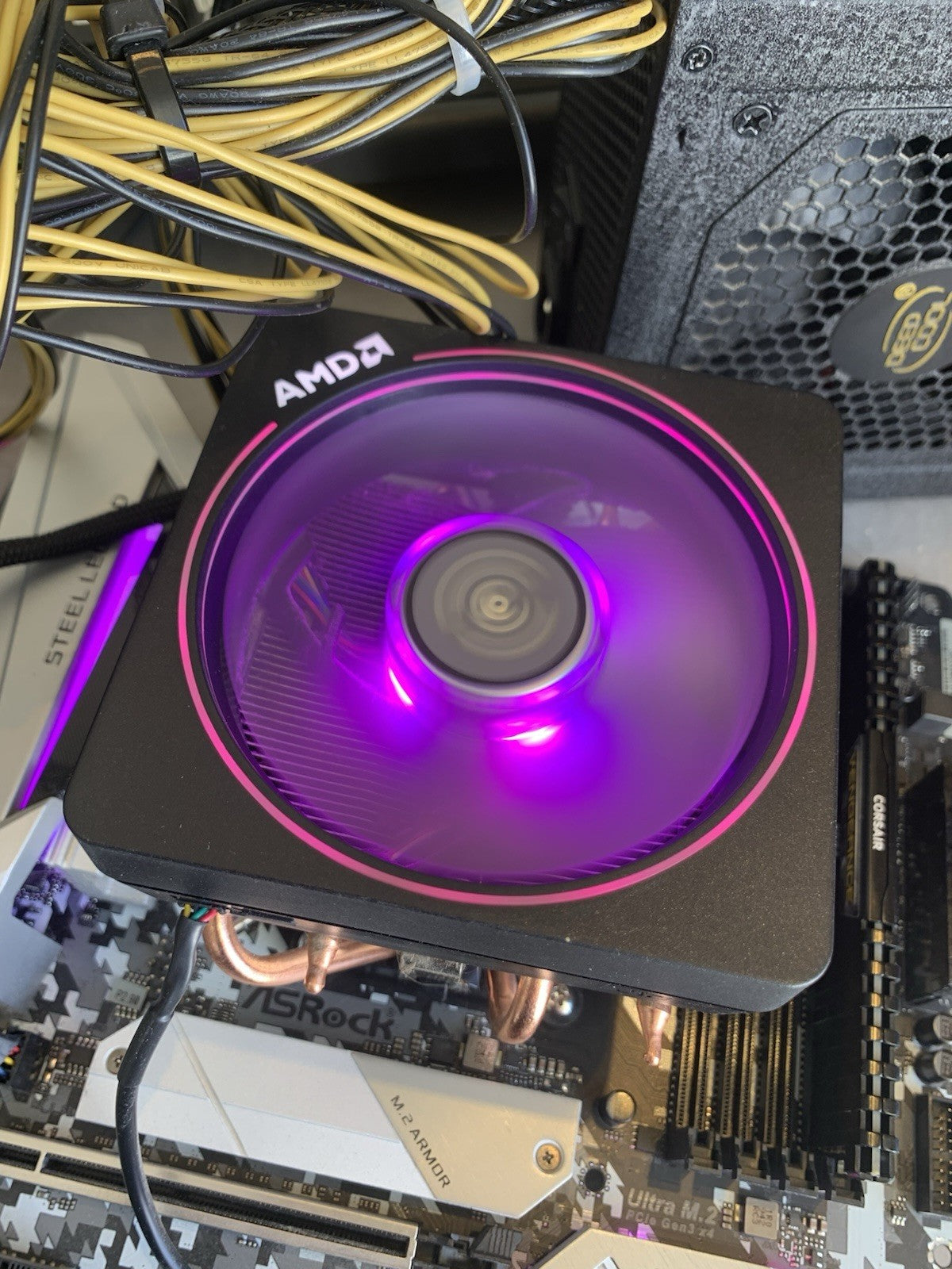 🔥 AMD Ryzen 5 AM4 CPU  RGB heatsink fan (only)