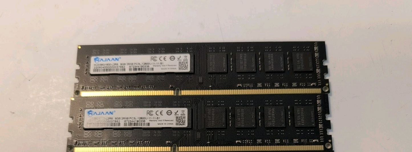 HaJAAN 16GB Kit (2X8GB) HUD38G1600-L2R8 2RX8 PC3L-12800U Desktop Memory RAM -