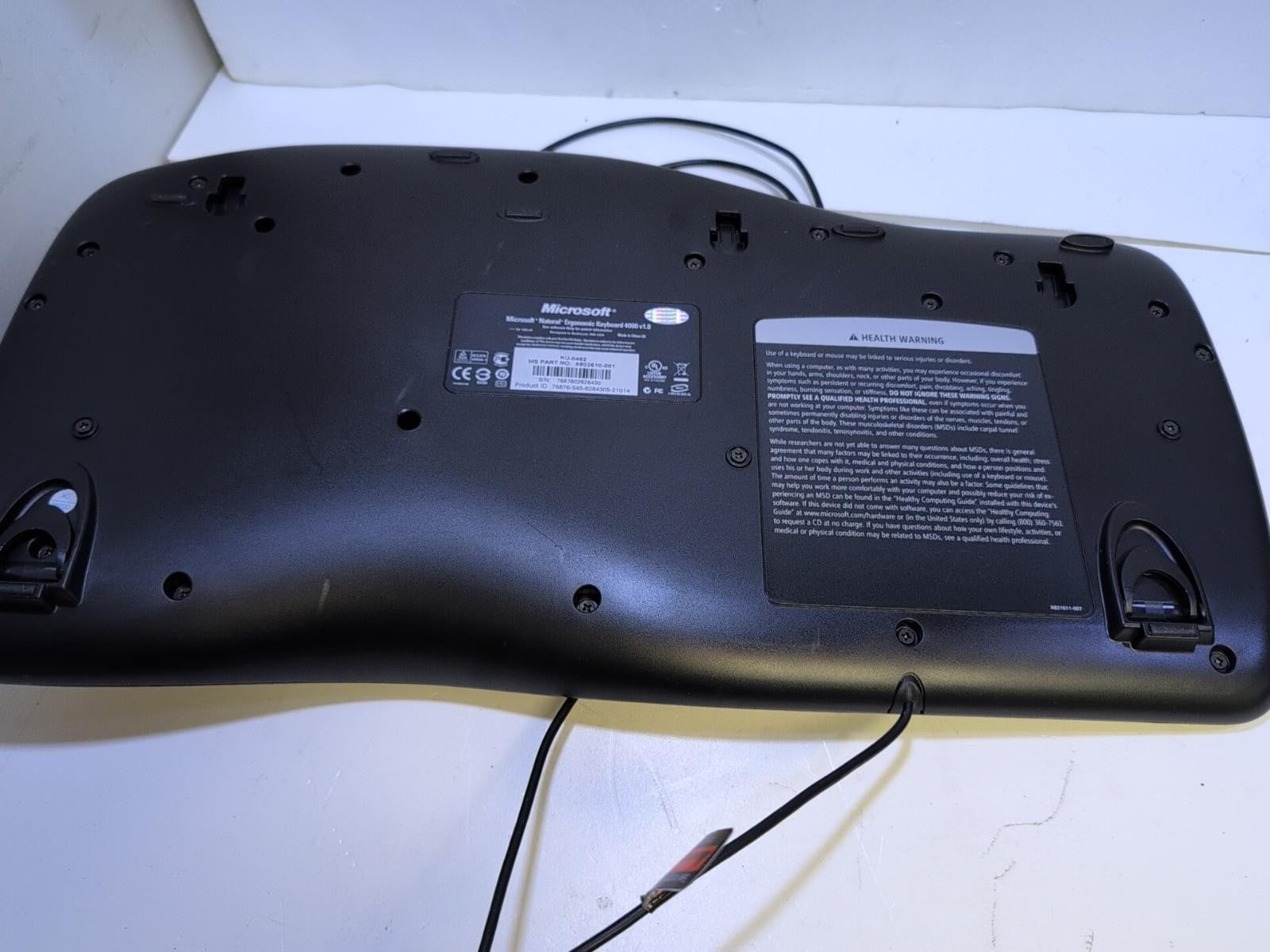 NICE Microsoft KU-0462 Natural Ergonomic Keyboard 4000 v1.0  Tested -