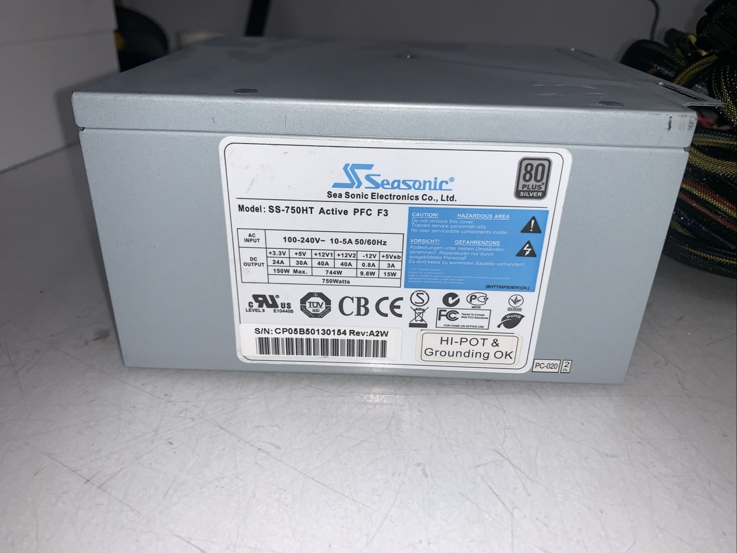 🔥 Seasonic SS-750HT 750W ATX 80 Plus Silver Active PFC Computer Power Supply