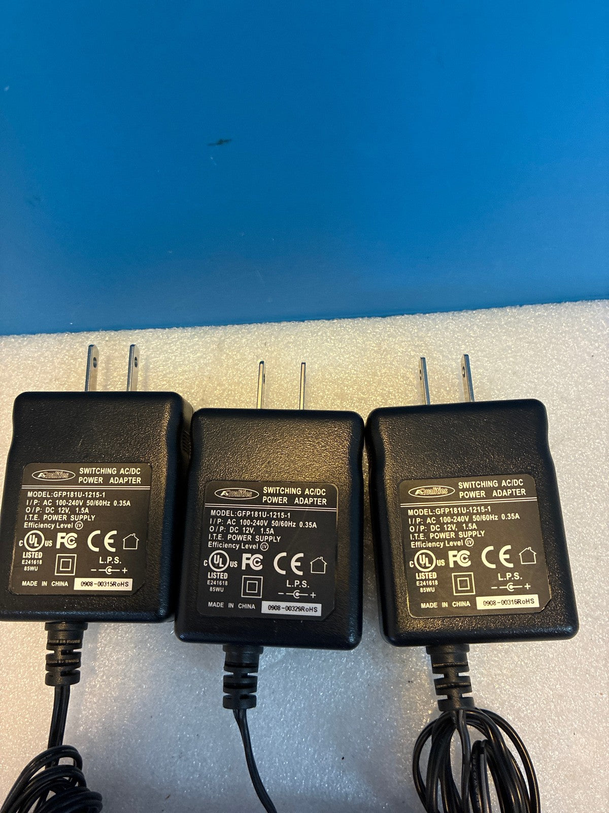 🔥 AQuaVies GFP181U-1215-1 Switching AC/DC Power Adapter 12V 1.5A Lot of 3