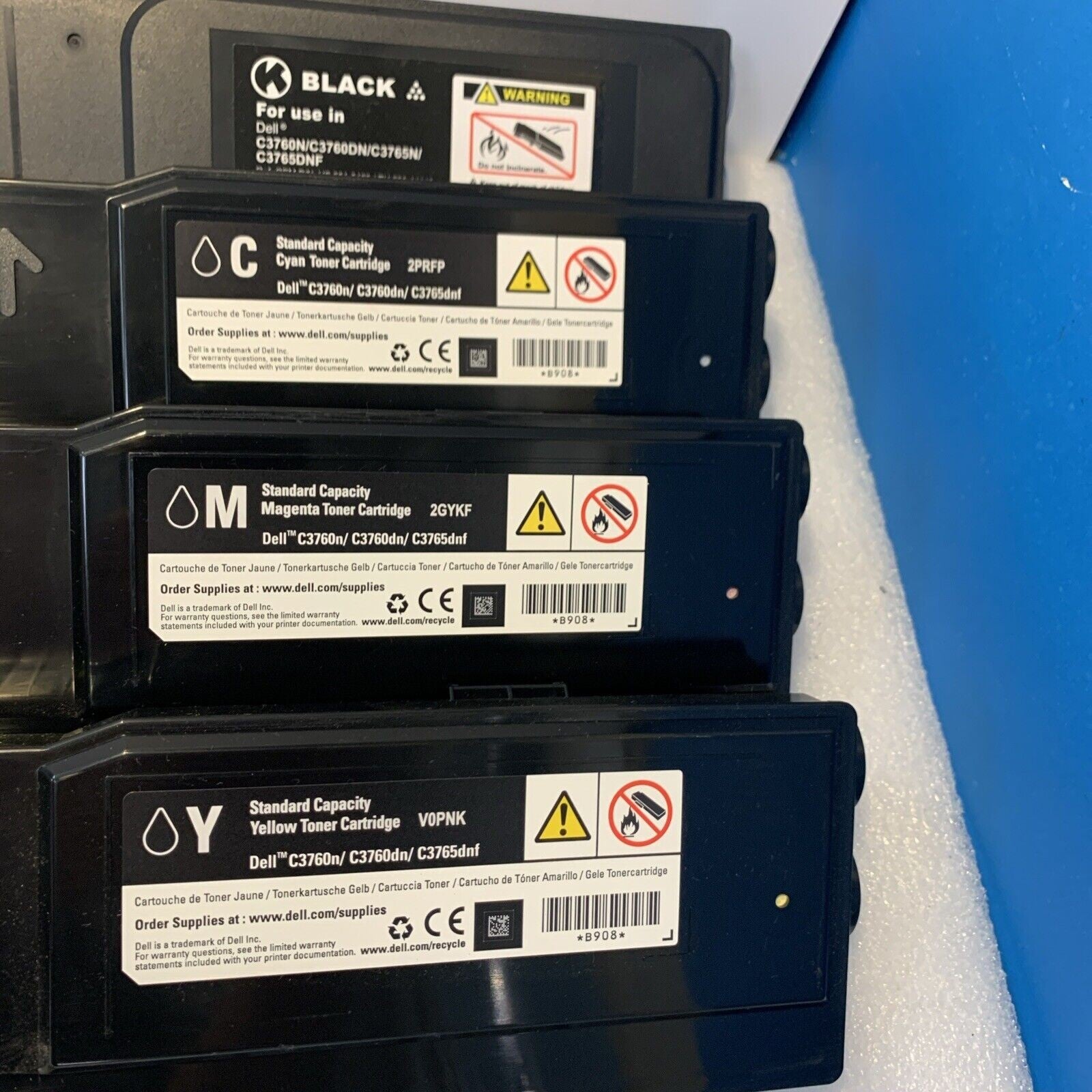 OEM Toner Cartridge Set For Dell C3760dn 4CHT7 FMRYP 40W00 F8N91 （60%-70%）