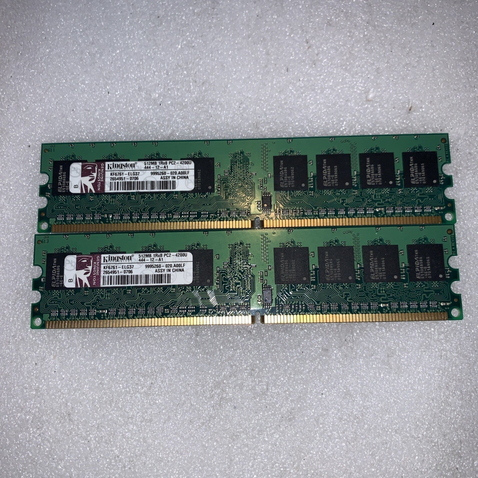 🔥 Kingston 1GB (2x512MB) DDR2 PC2-4200 533MHz Desktop RAM CL4 KF6761-ELG37