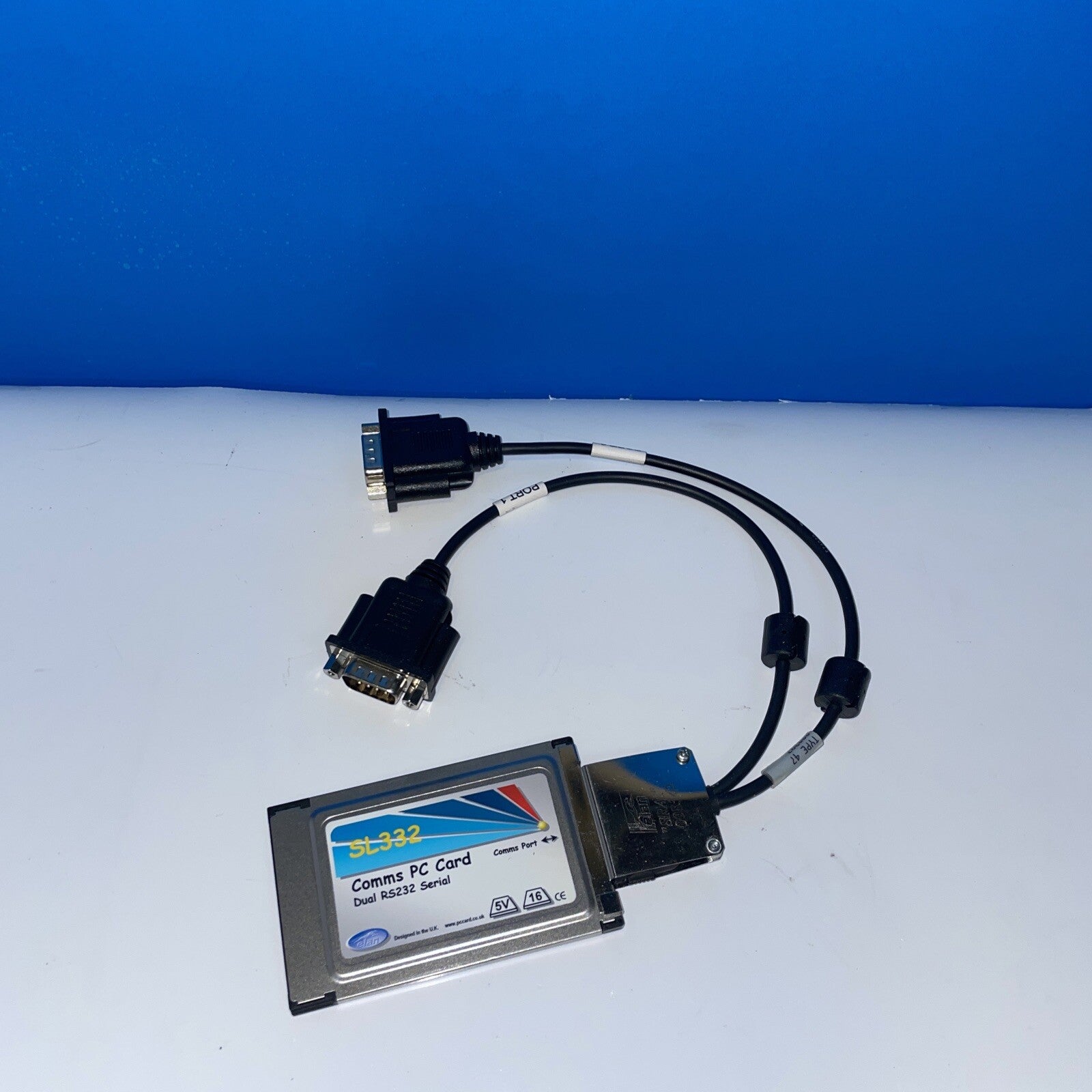 ELAN  SL332 Comma PC card dual RS232serial with cable