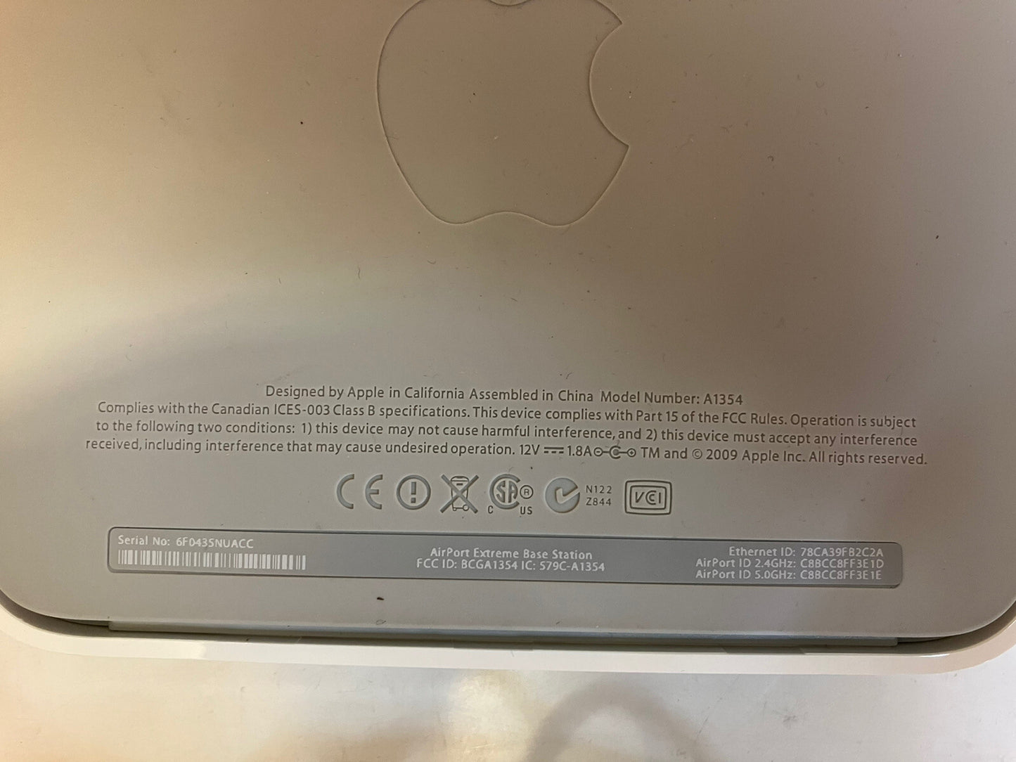 ~ Apple Airport Extreme Base Station A1354 A1143 WiFi Router W/ AC Tested/Works