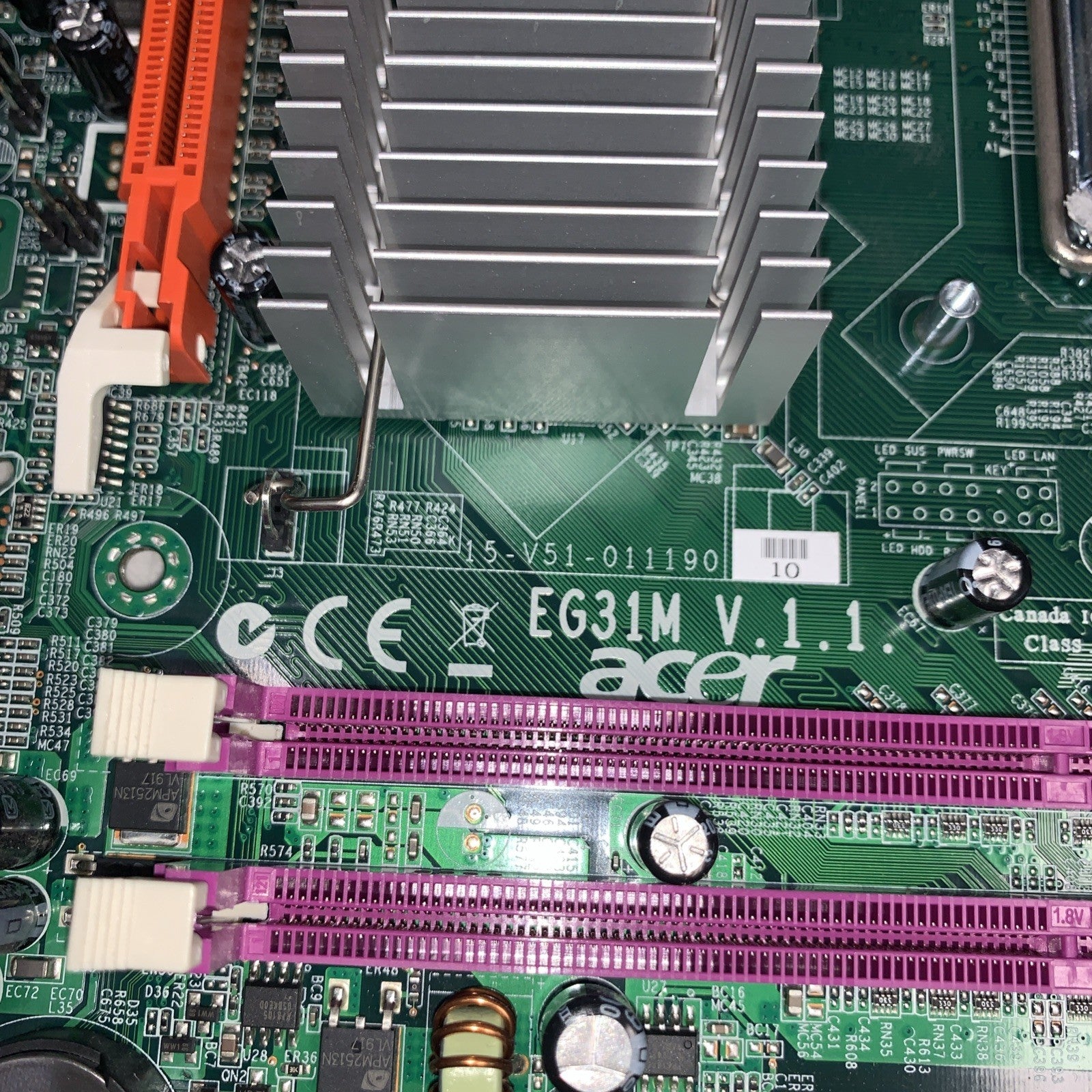 Acer EG31M V1.1 Motherboard+Intel Dual-Core E7400 LGA775