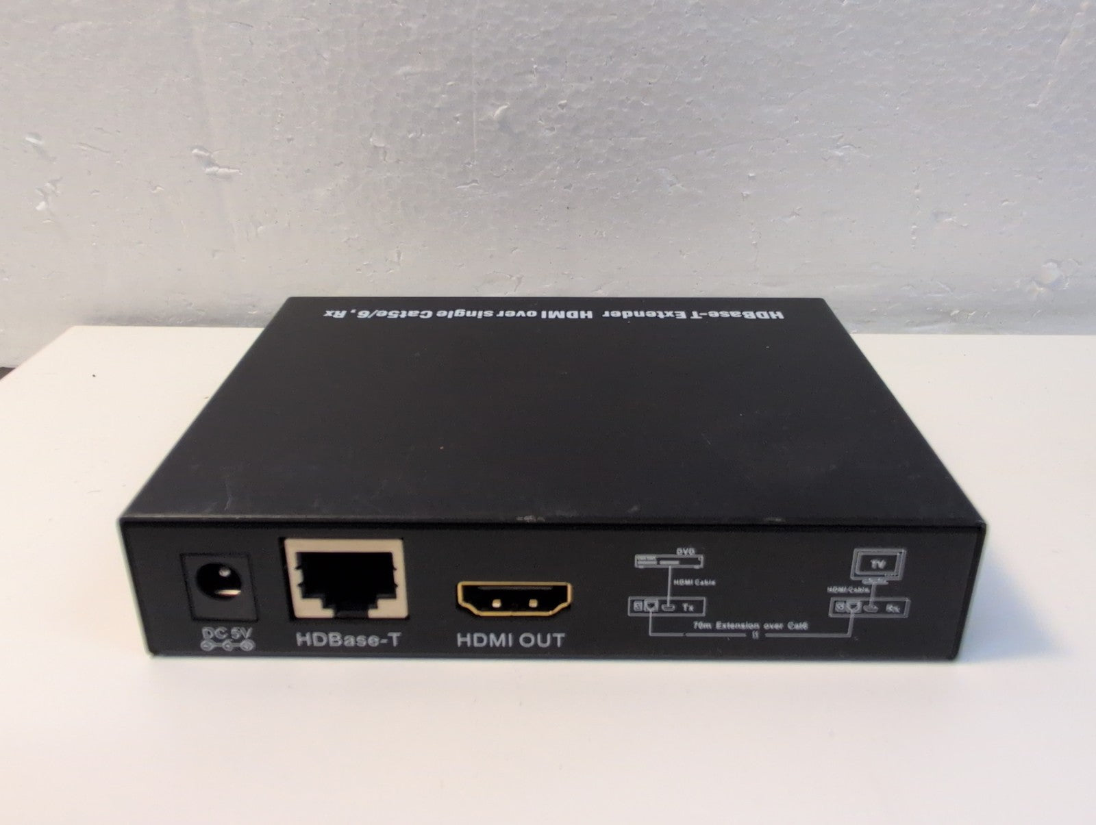HDBaseT HDMI Extender Receiver Rx over Cat5e Cat6 up to 70m Black -