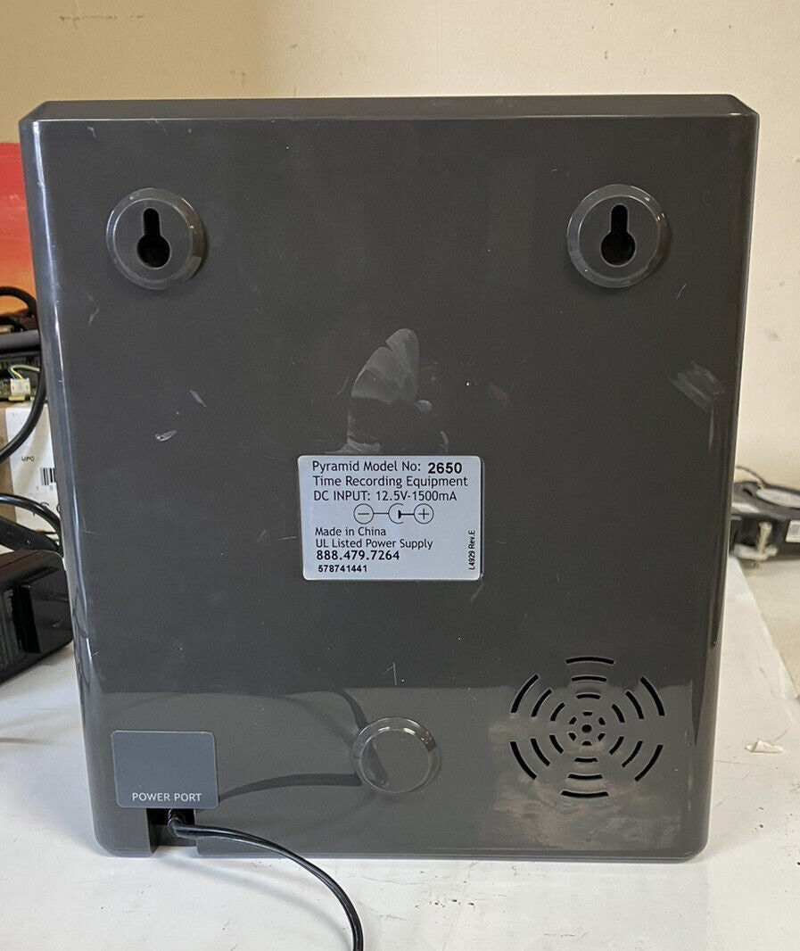 ~ Pyramid 2650 Card Punch 6 Column Auto Aligning Digital Time Clock (No Keys)