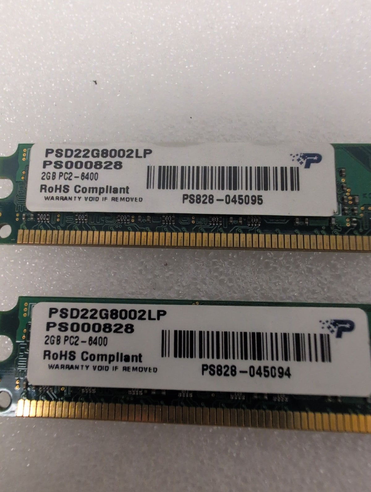 🎸 Patriot PSD22G8002LP 4GB (2x2GB) PC2-6400 DDR2 Desktop Memory RAM Sticks