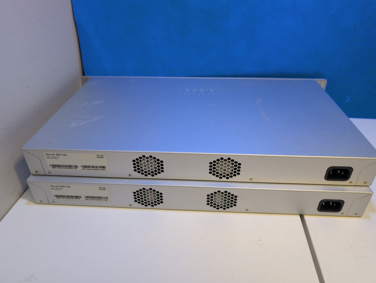 🎸 Cisco Meraki MX100-HW Firewall Security Appliance (Lot of 2)