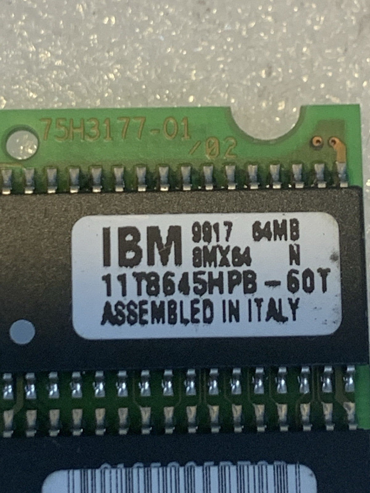 IBM 64MB Vintage Laptop SODIMM RAM 11T8645HPB-60T Assembled in Italy
