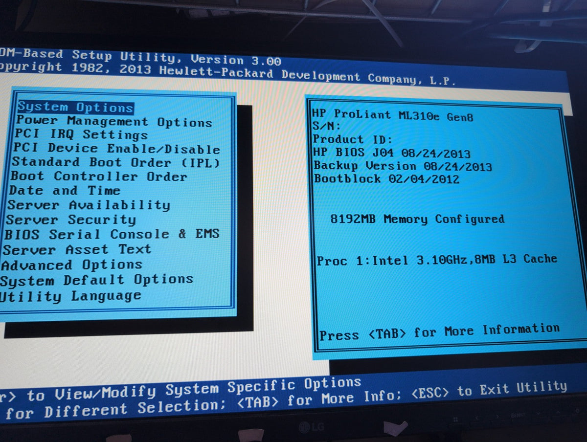 🎸 HP ProLiant ML310e Gen8 Tower Server Xeon E3-1220 V2 8GB RAM B120i (No HDD)