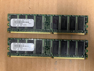 ~ 2x Smart Modular SM5643285D8N6CLIBH HP 256MB PC2700U 333MHz DDR1 Memory RAM
