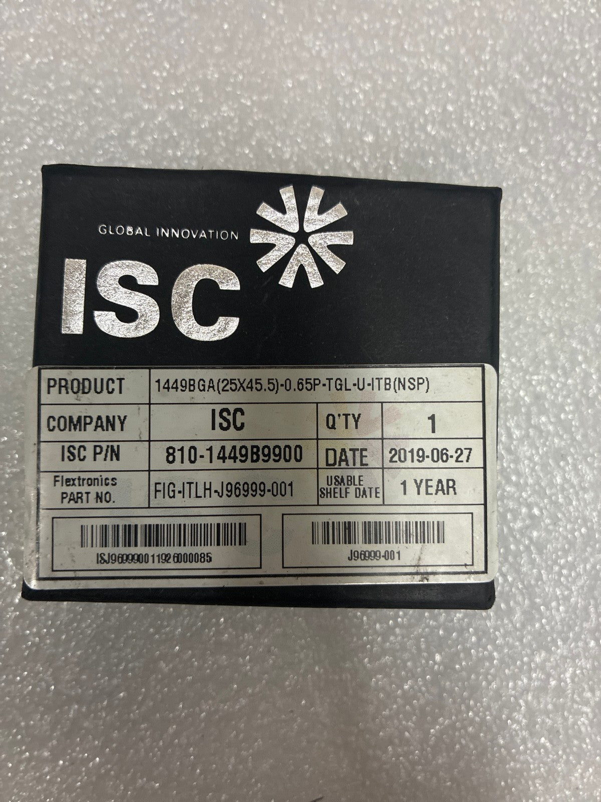 🔥 ISC BGA Test Socket 1449BGA(25X45.5)-0.65P-TGL-U-ITB(NSP) New Sealed