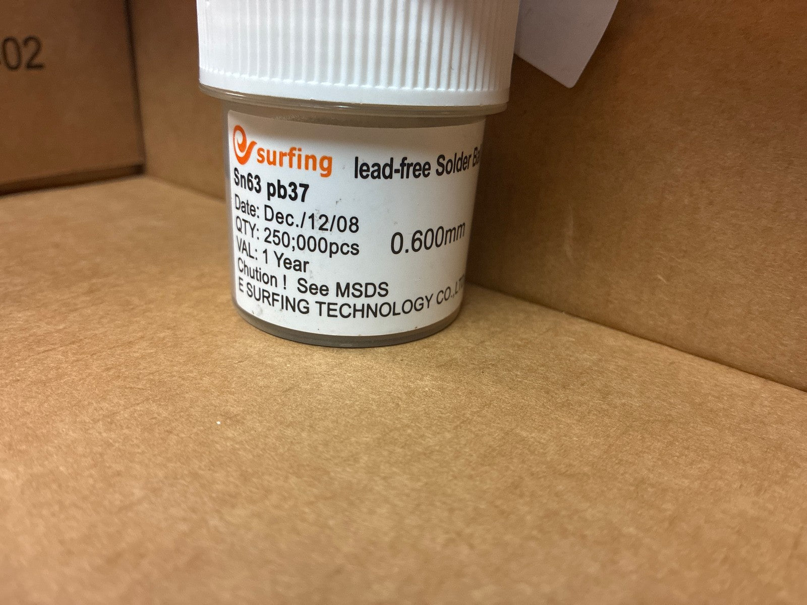 🔥 E Surfing Technology Sn63 Pb37 Solder Balls 0.60mm 0.60 mm  250,000 pcs Jar
