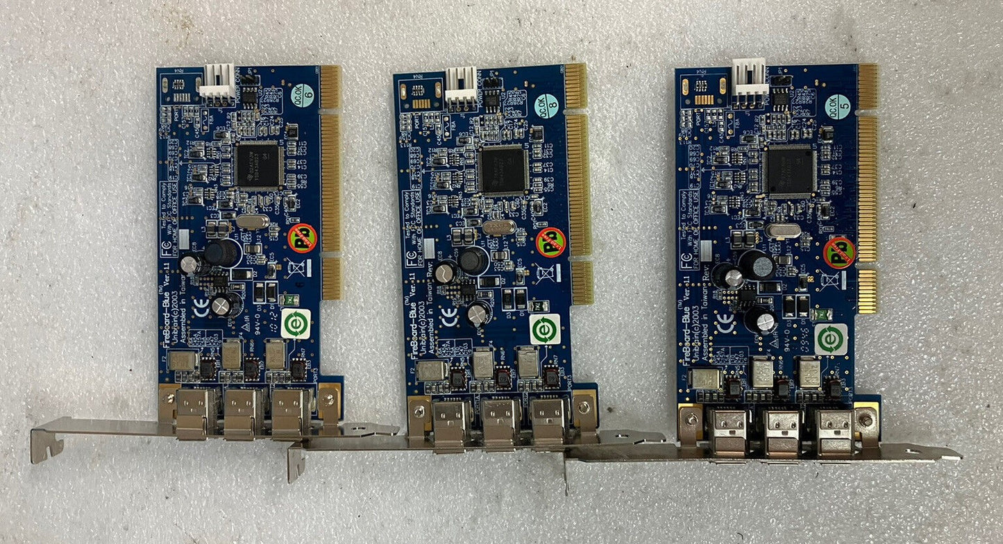 ~ 1x OEM Unibrain FireBoard Blue 3-Port PCI FireWire Card IEEE 1394 Full Height