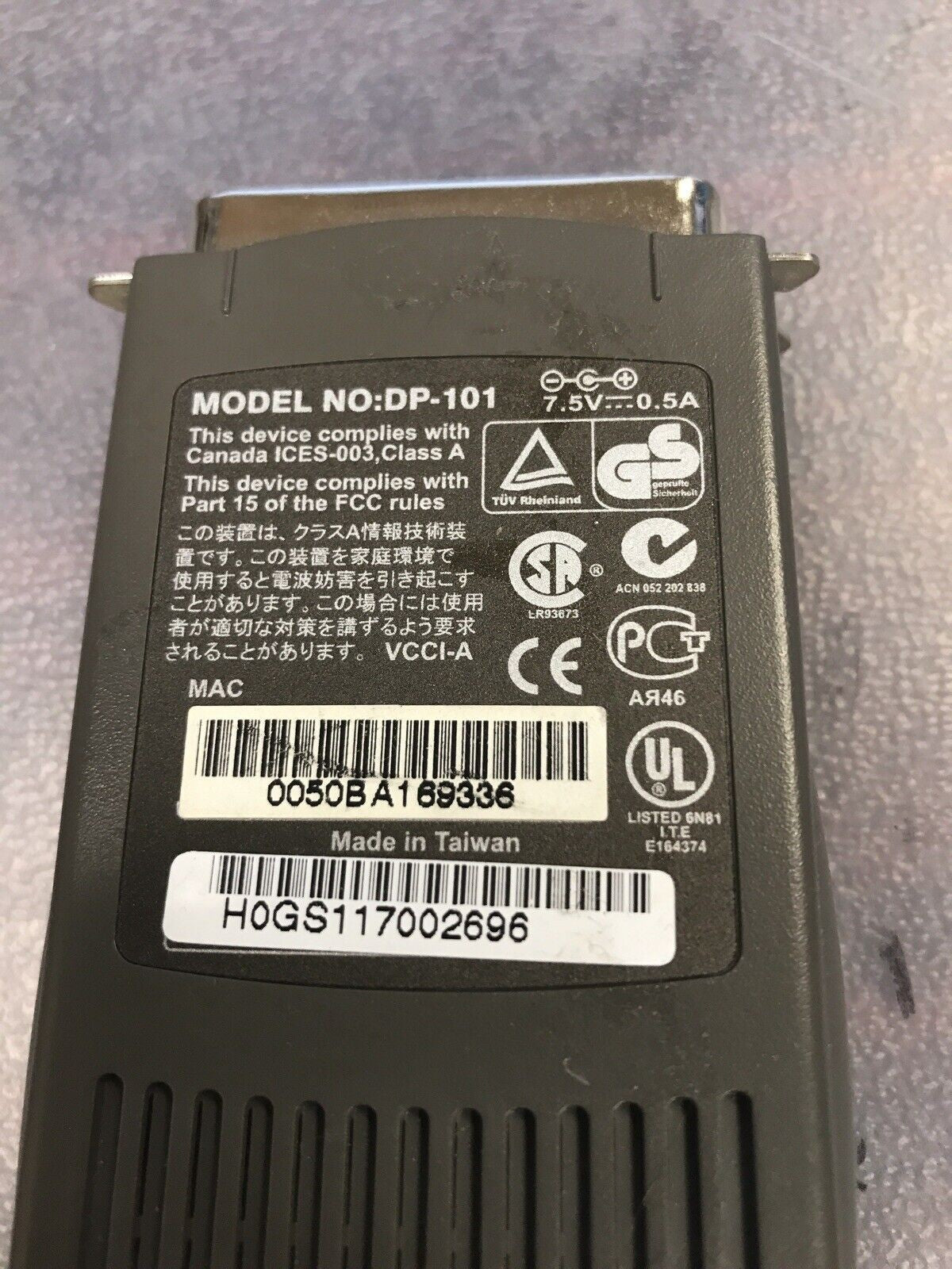 D-Link 1 Port 10/100 Mbps Ethernet Parallel Network Print Server DP-101