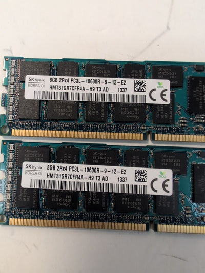 🔥 16GB (2X8GB) PC3L-10600R 1333MHz DDR3 SK  ECC SERVER RAM HMT31GR7CFR4A-H9 -