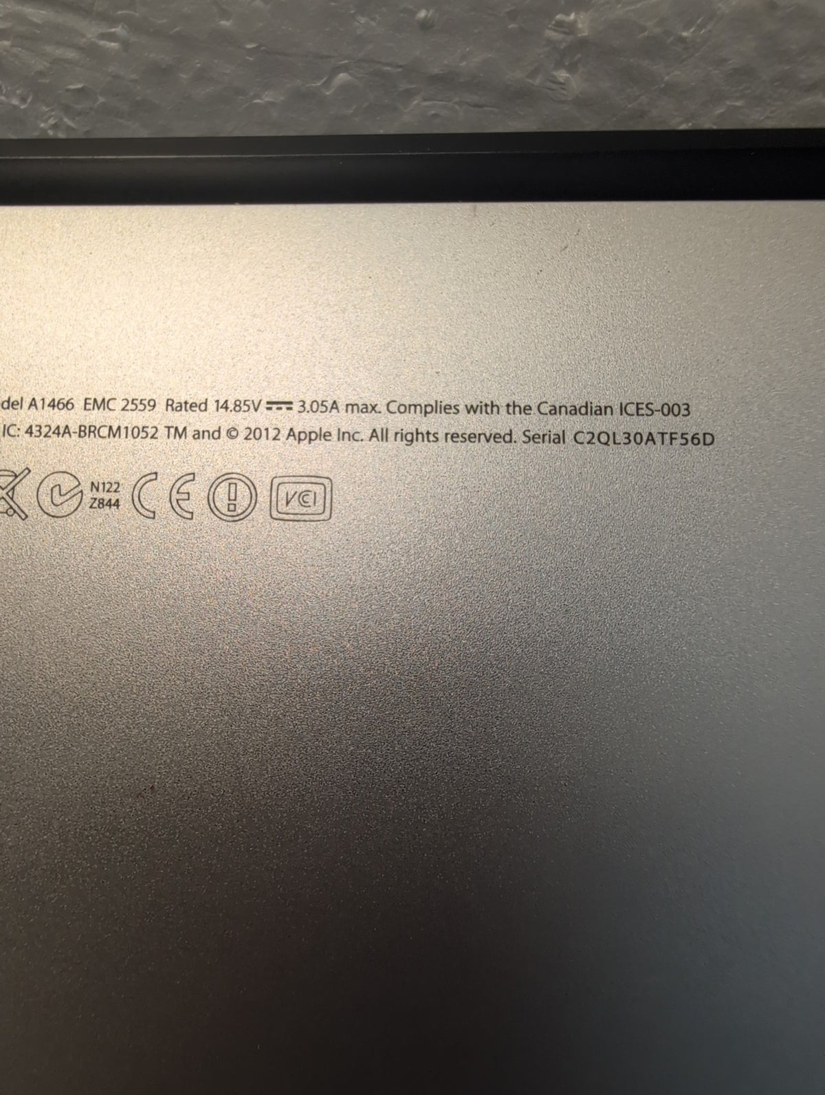 🎸 Apple MacBook Air 13" A1466 Mid 2012 i5-1.8GHz/4GB/256GB SSD Laptop (NO AC)