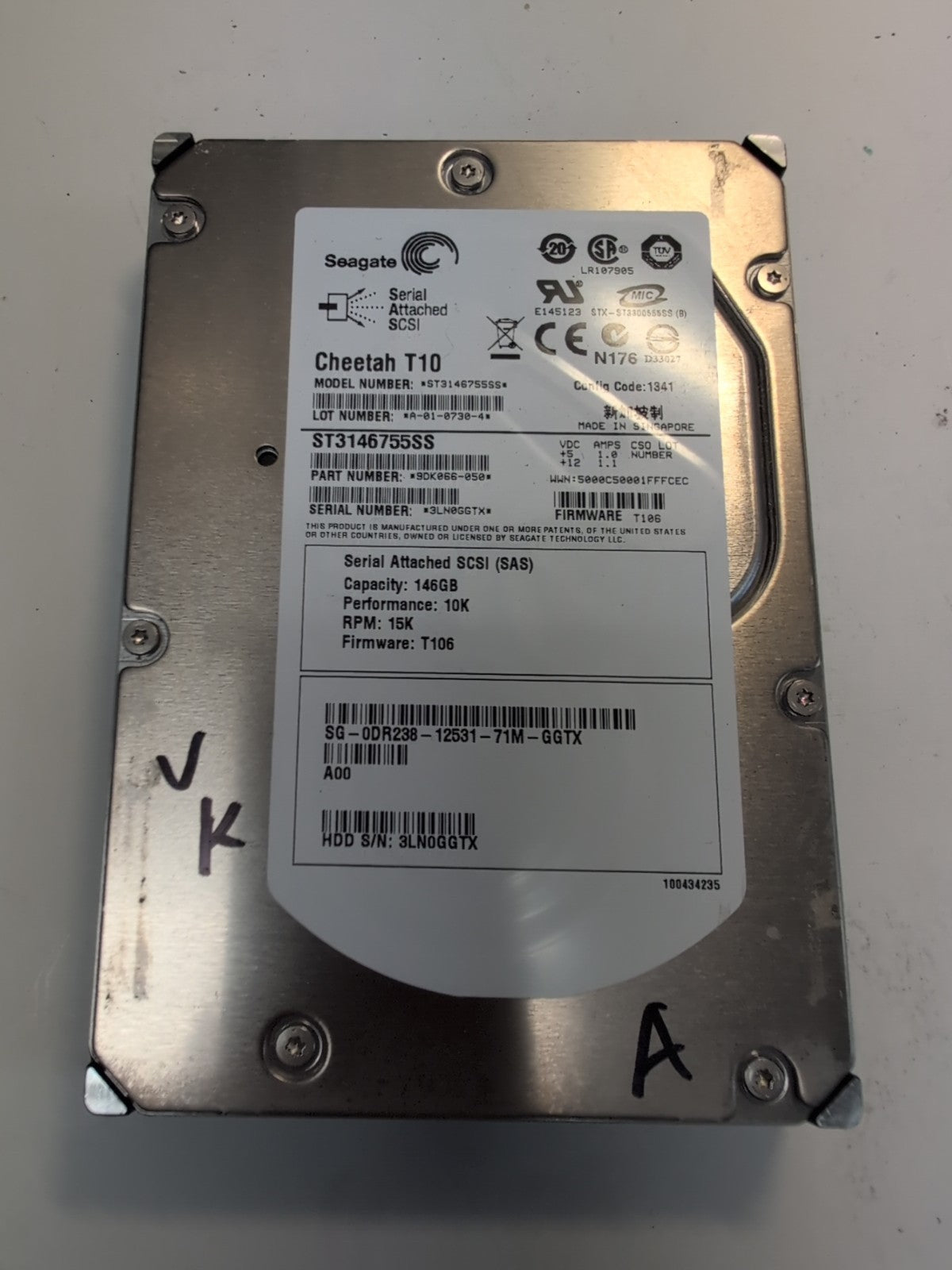 🔥 ST3146755SS Seagate/Dell 146GB RPM 15k 3.5'' SAS 0DR238 DR238 HDD -
