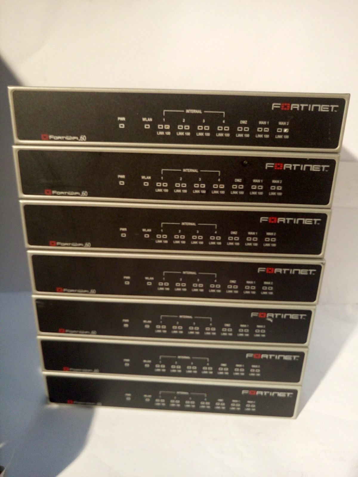- LOT OF 7 Fortinet FortiWifi-60 VPN Firewall Security Appliance fw-60