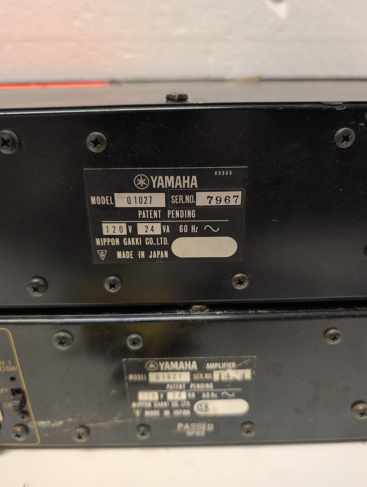 🎸 (PARTS) Lot of 2 Yamaha Q1027 31-Band Graphic Equalizer 2U Rack