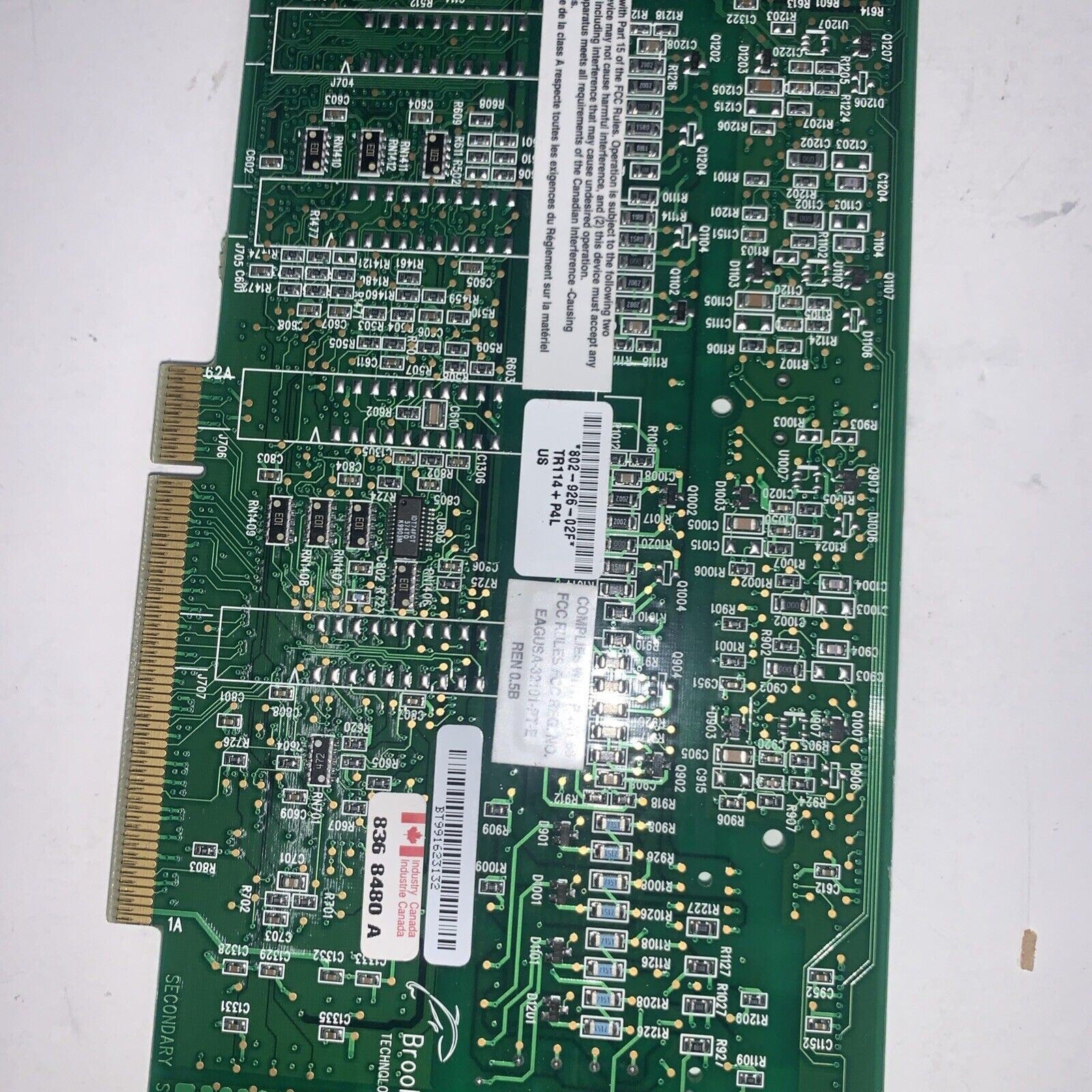 BROOKTROUT TECHNOLOGIES 802-926-5C 02F TR114+P4L ANALOG FAX BOARD TESTED