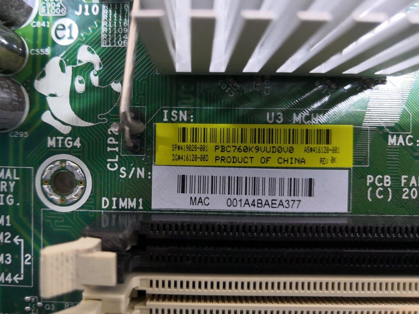 +HP Proliant ML110 G4 Motherboard 419028-001 System Board 416120-001 *TESTED* @@