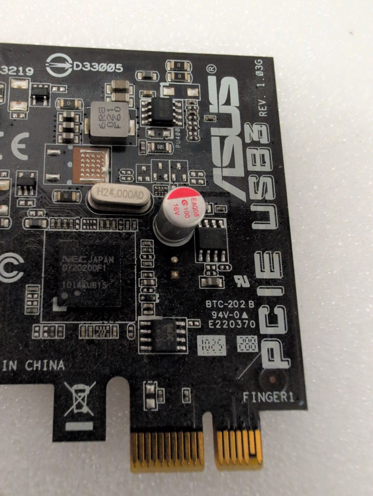 🎸 ASUS PCIe x1 USB 3.0 2-Port Expansion Card - D720200F1 Chipset, Full Height