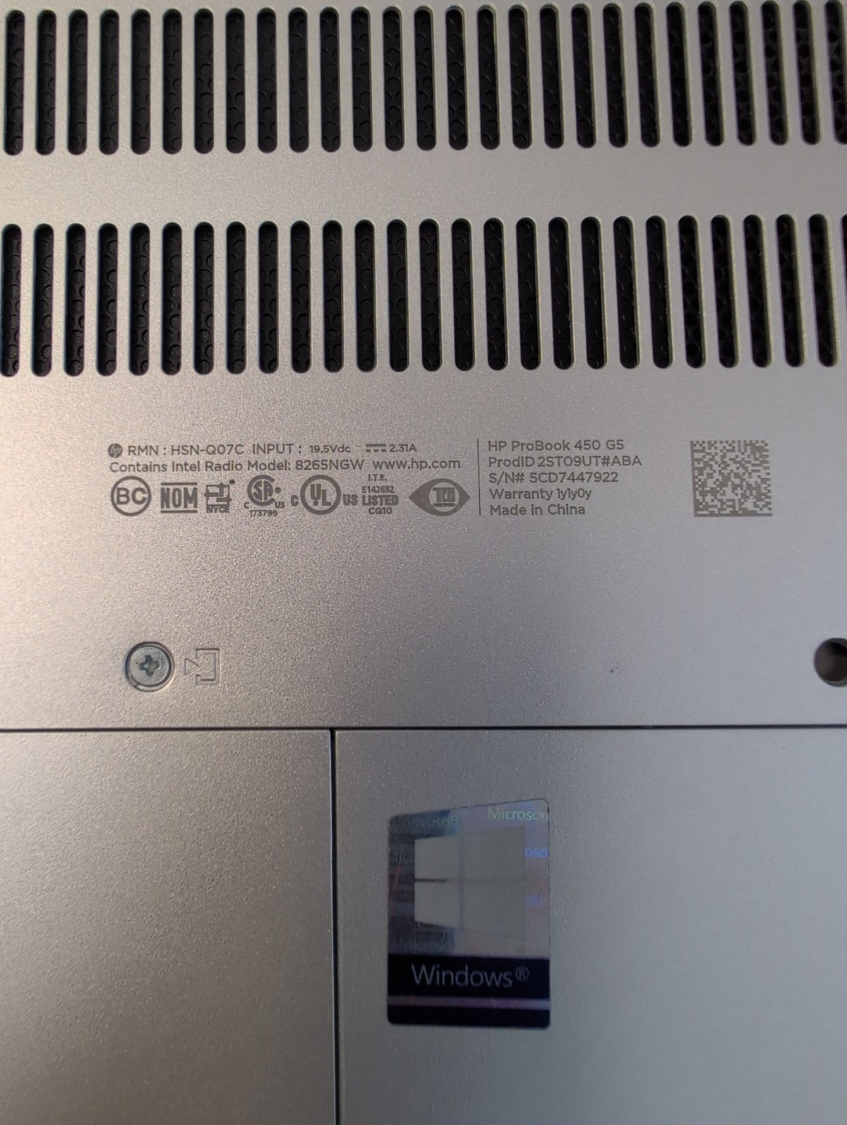 🎸 HP ProBook 450 G5 15.6in Laptop Intel Core i5-8250U 8GB RAM 256GB SSD Win11