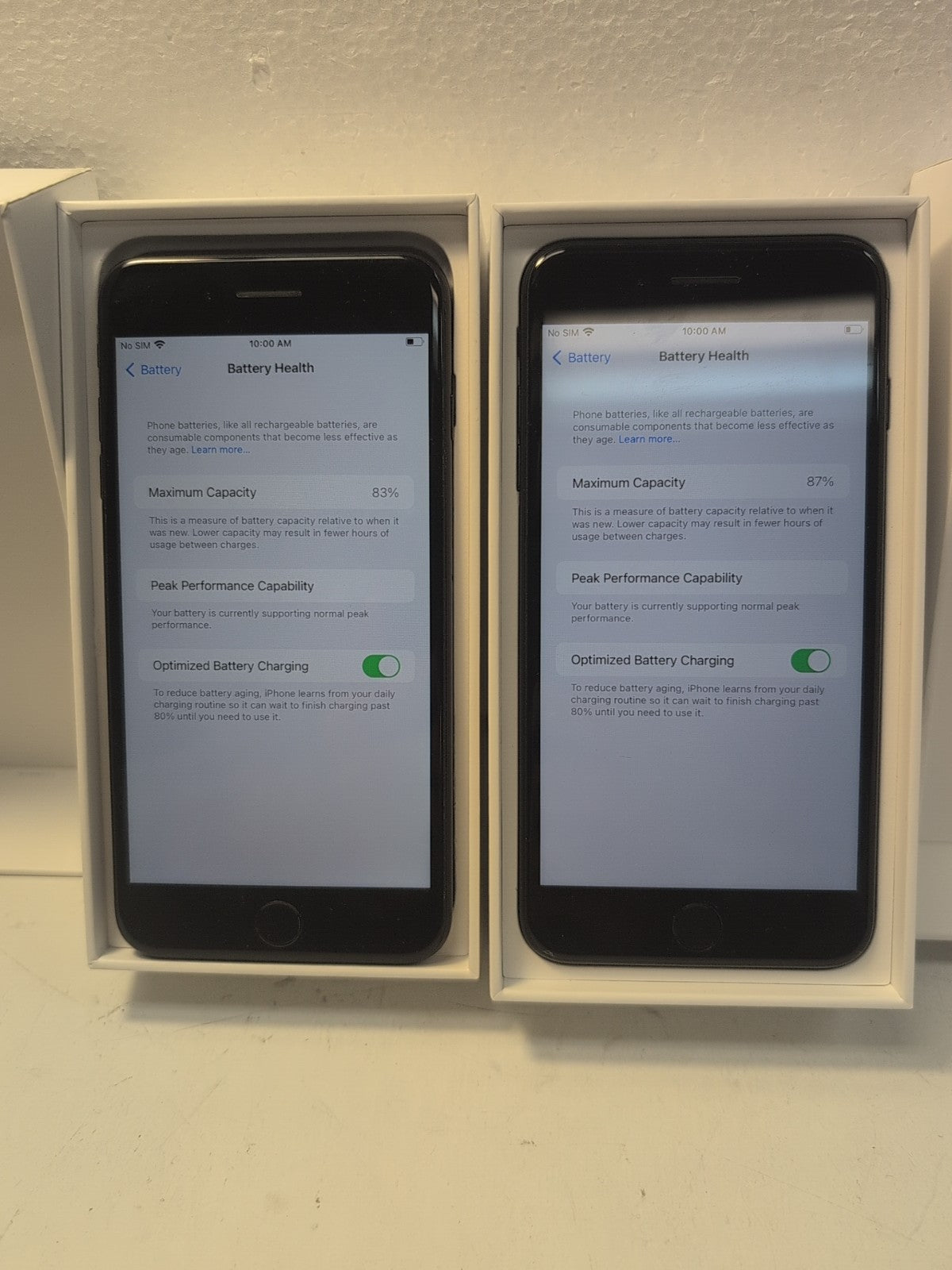 🔥 (NICE) 2x Apple iPhone 7 Plus A1784 128GB  BLACK + BOX Battery 83% Unlocked -