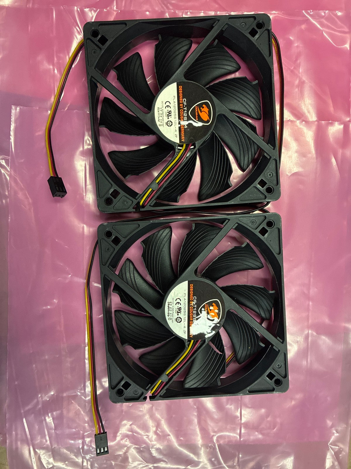 🔥 Cougar CF-D14HB 140mm Case Fan Black 3-Pin Pair of 2 PLA12025S12L-4