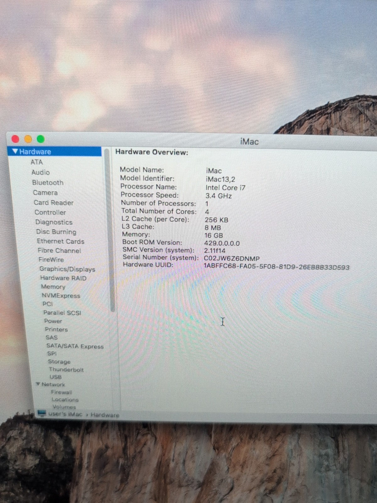 Apple A1419 iMac 2012 27"  i7-3. 40 GHz /16GB RAM/128GB SSD /OS 10.13 (READ*)-