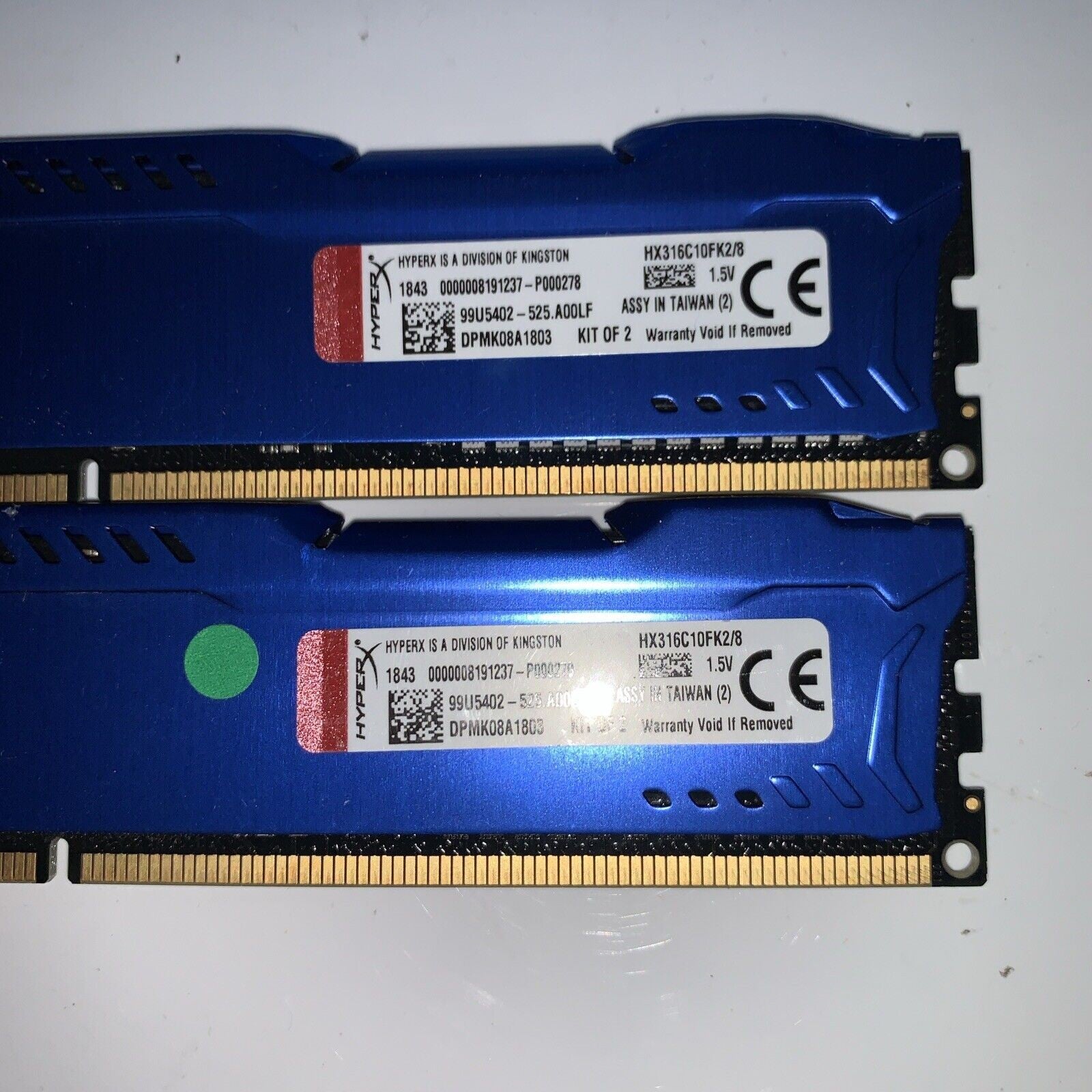 8GB (2x4GB) Kingston HyperX Fury HX316C10FK2/8 DDR3 LP 1600MHz Desktop Ram kit