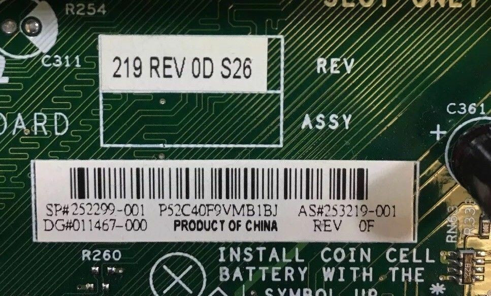 ~ HP Compaq D500 SFF Intel MOTHERBOARD 252299-001 W/ Intel Pentium 4 CPU @@@ 