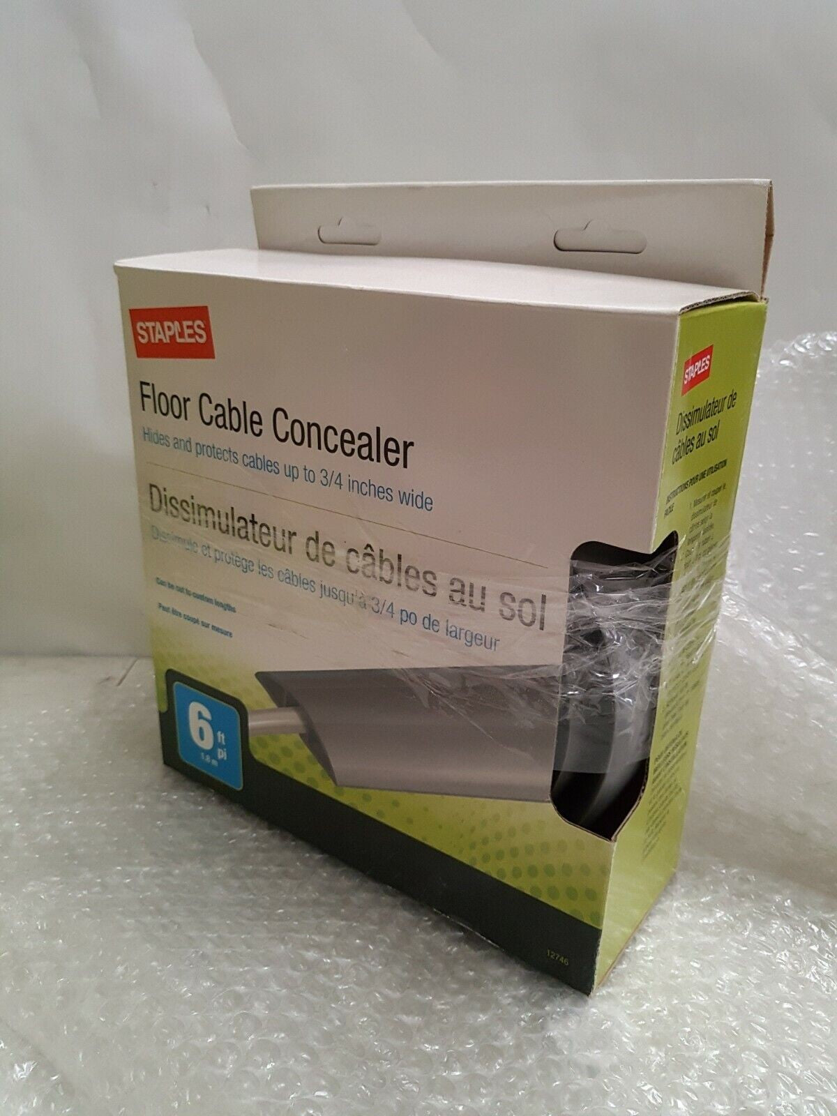 - NEW IN BOX 4x STAPLES 6' FLOOR CABLE CONCEALER  (HIDE & PROTECT CABLES)