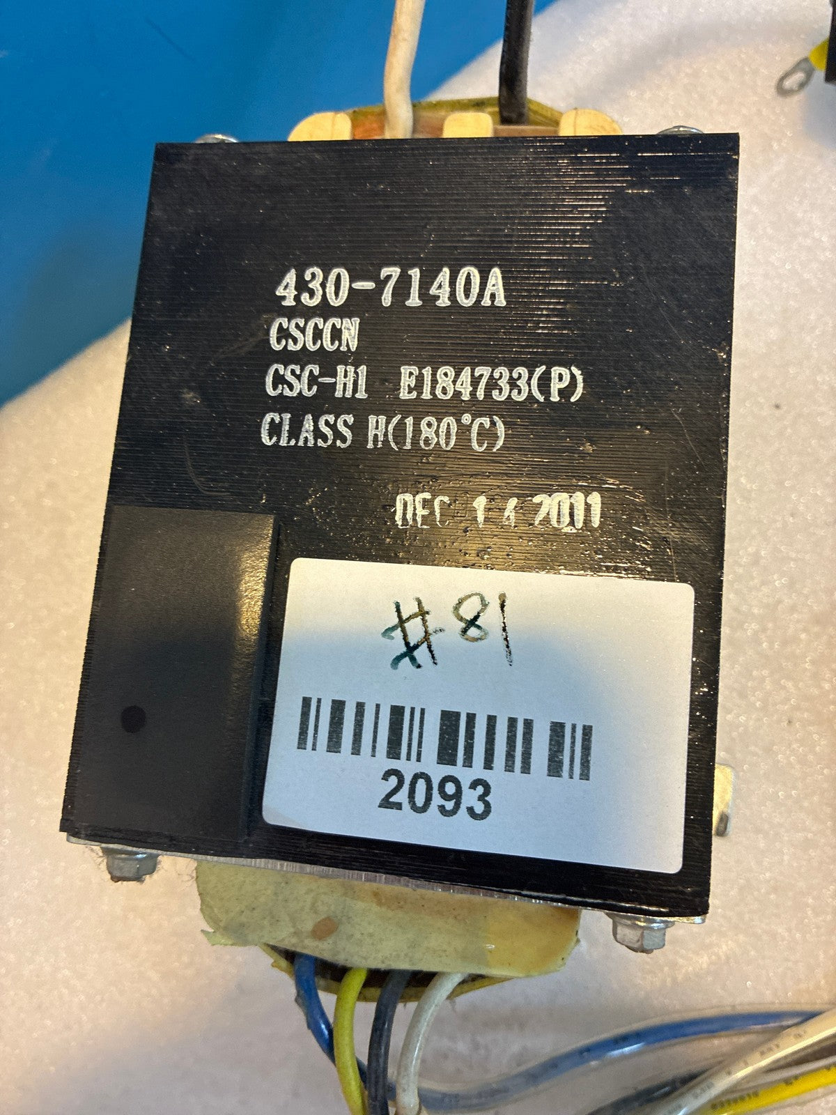 🔥 Industrial Control Transformer 430-7140A Class H(180C) CSC-H1 Used Pulled