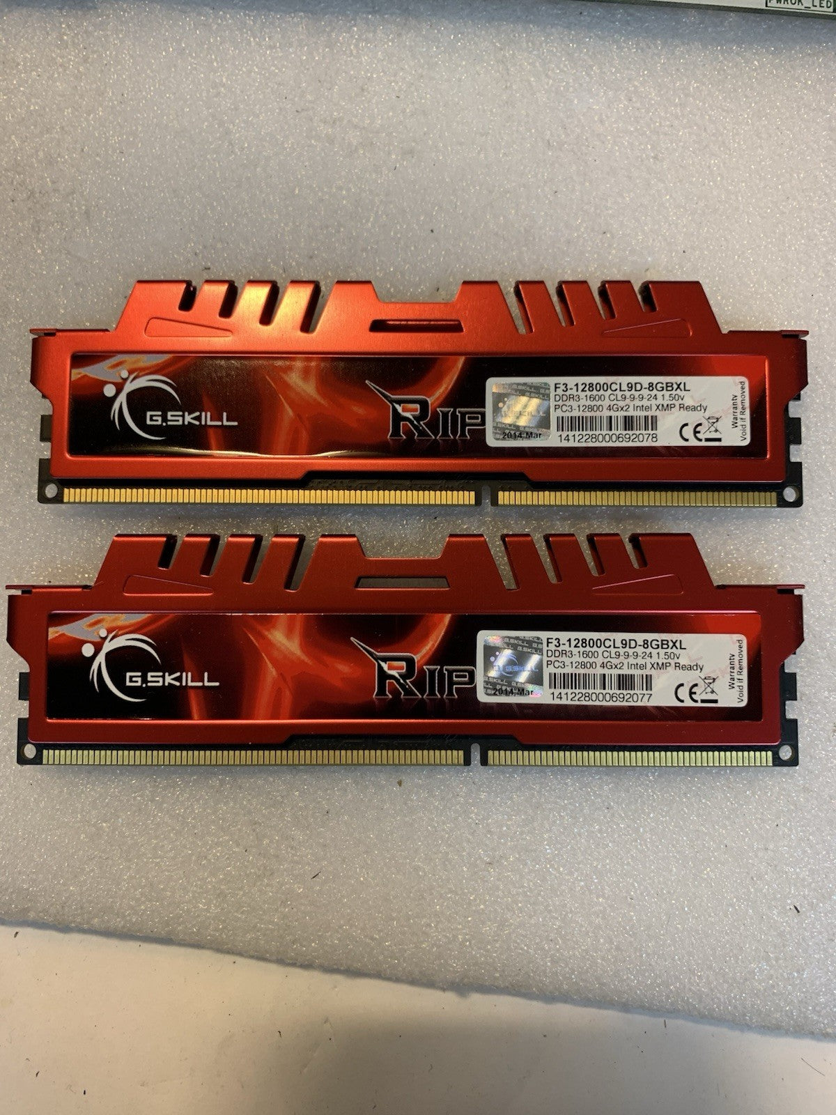 G.Skill Ripjaws 8GB Kit (2x4GB) PC3-12800 DDR3-1600 RAM DIMM F3-12800CL9D-8GBXL