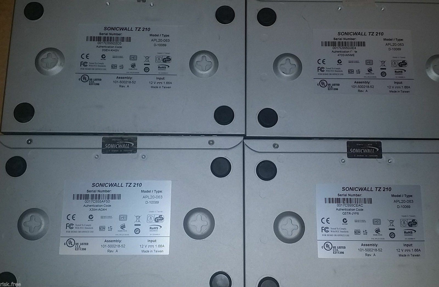 5x Dell SonicWALL TZ210 Network Security Appliance Firewall APL20-063  W/AC