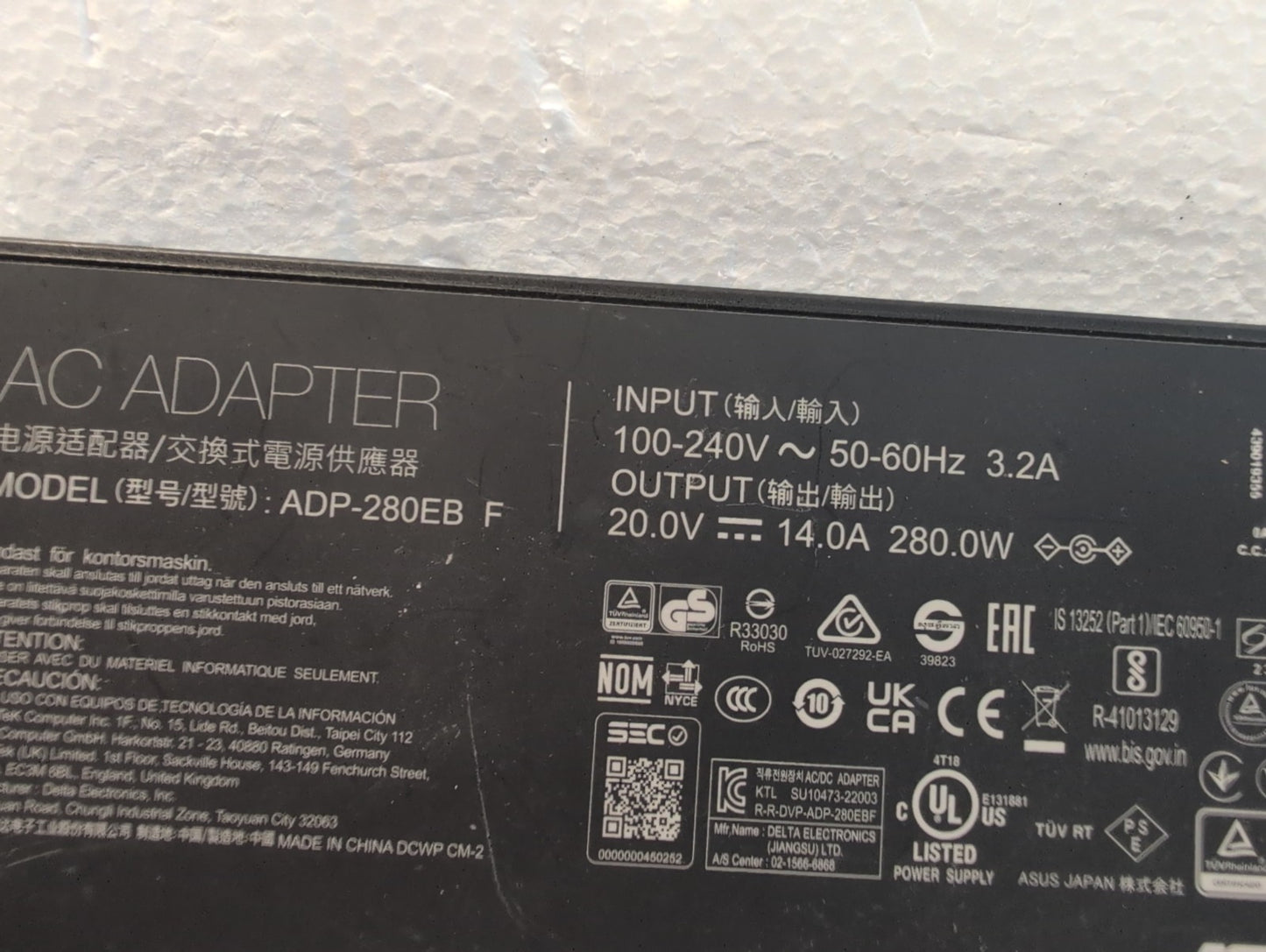 🔥 Genuine ASUS 20V 14A 280W AC Adapter ADP-280EB F Laptop Charger 6.0*3.7mm -