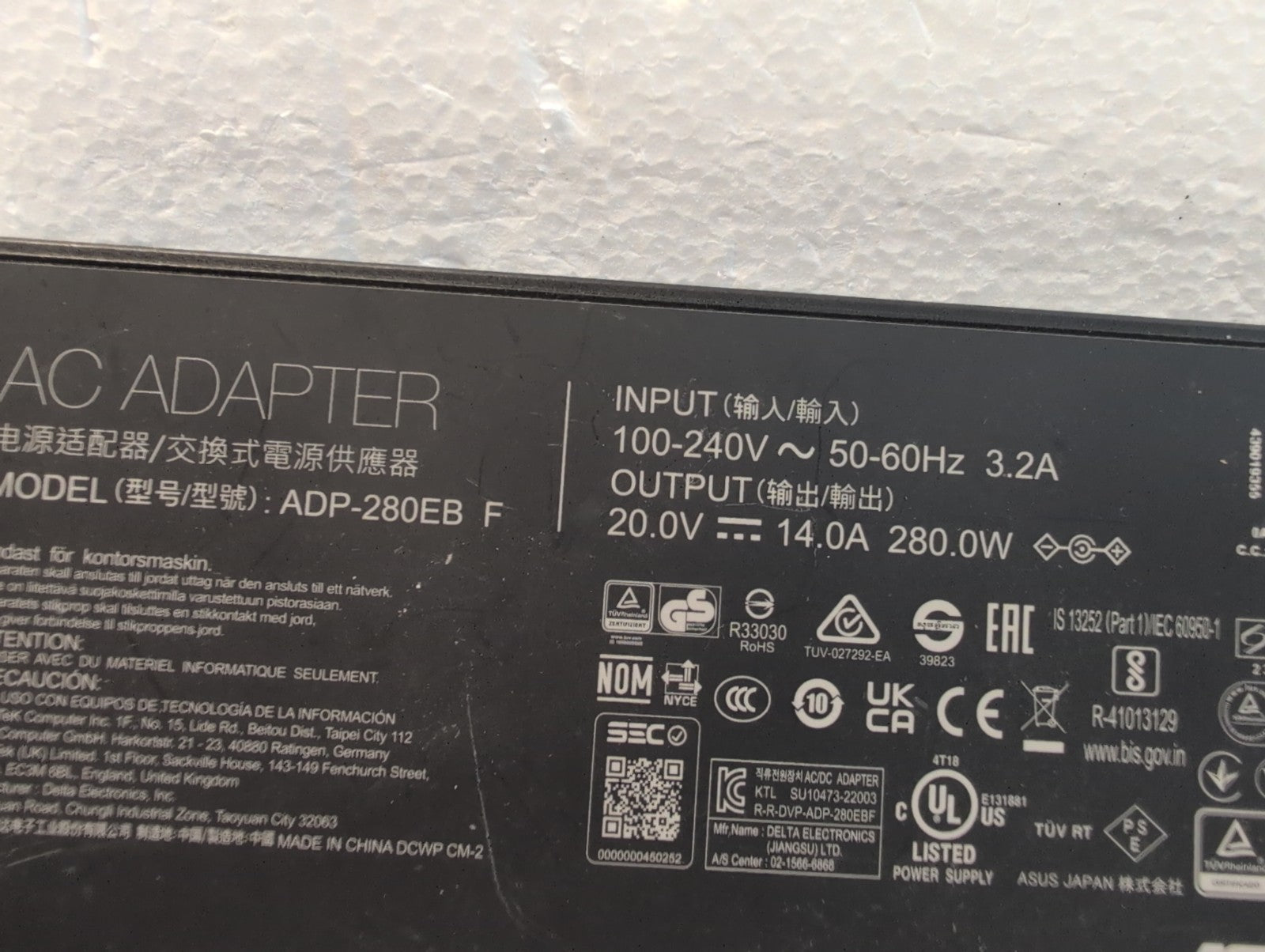 🔥 Genuine ASUS 20V 14A 280W AC Adapter ADP-280EB F Laptop Charger 6.0*3.7mm -