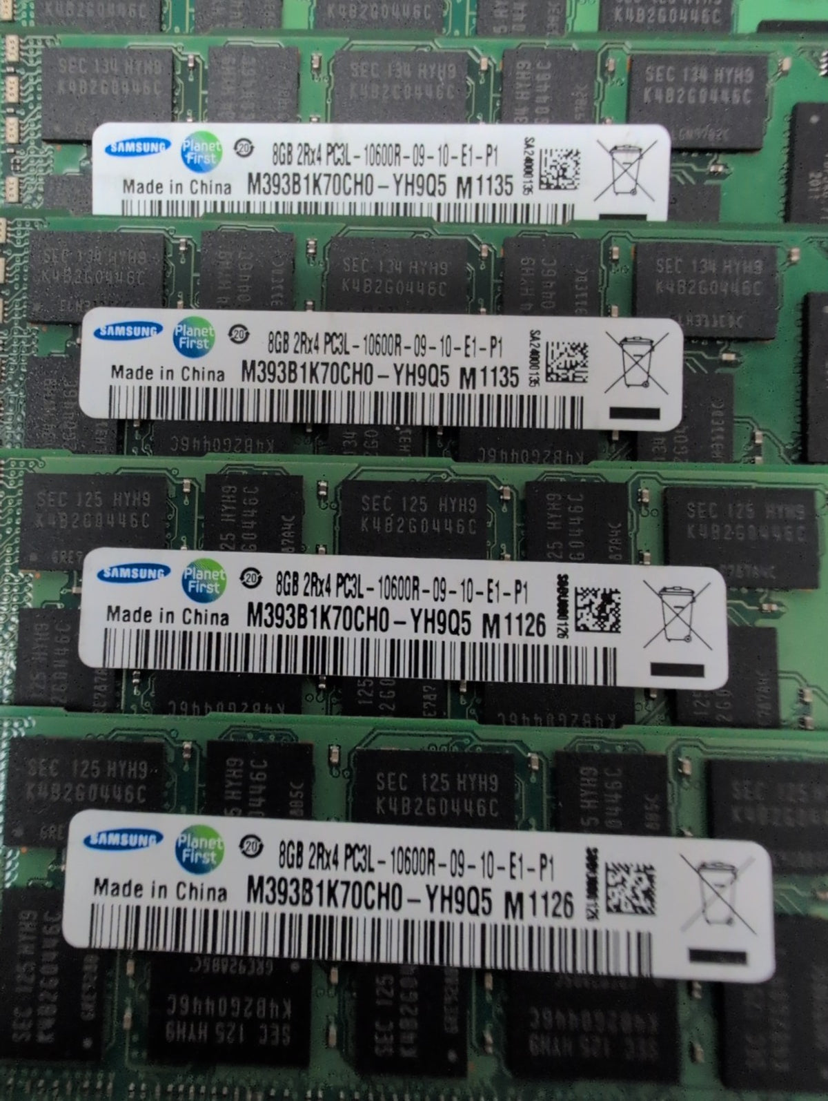🎸7x Samsung M393B1K70CH0-YH9Q5 8GB PC3L-10600R DDR3 ECC Registered Server RAM