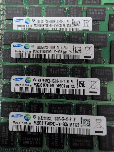 🎸7x Samsung M393B1K70CH0-YH9Q5 8GB PC3L-10600R DDR3 ECC Registered Server RAM