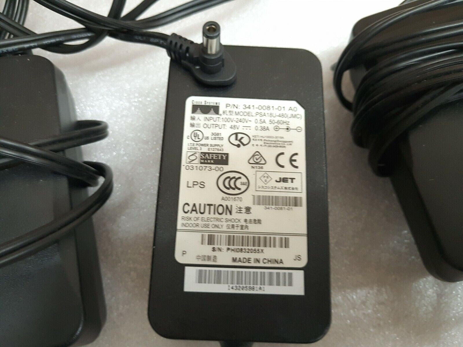 4x Genuine CISCO PSA18U-480  POWER SUPPLY For 7965 79xx, 48V 0.38A AC adapter