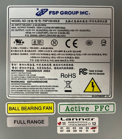 FSP FSP150-50LE 150W Industrial Bearing Fan Active PFC Power Supply 9PA1503412 ~