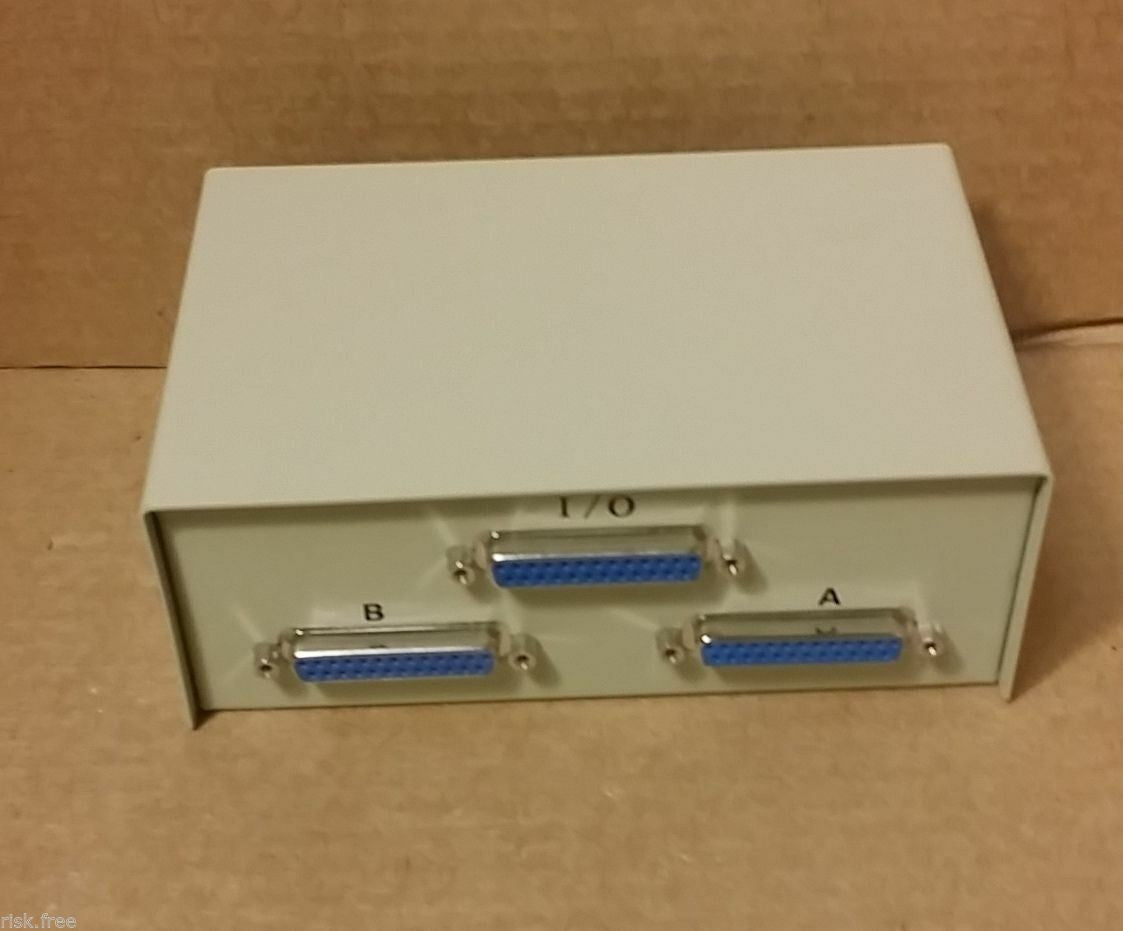 2 Port Manual Data Transfer Switch Box - TWO 25 Pin FEMALE