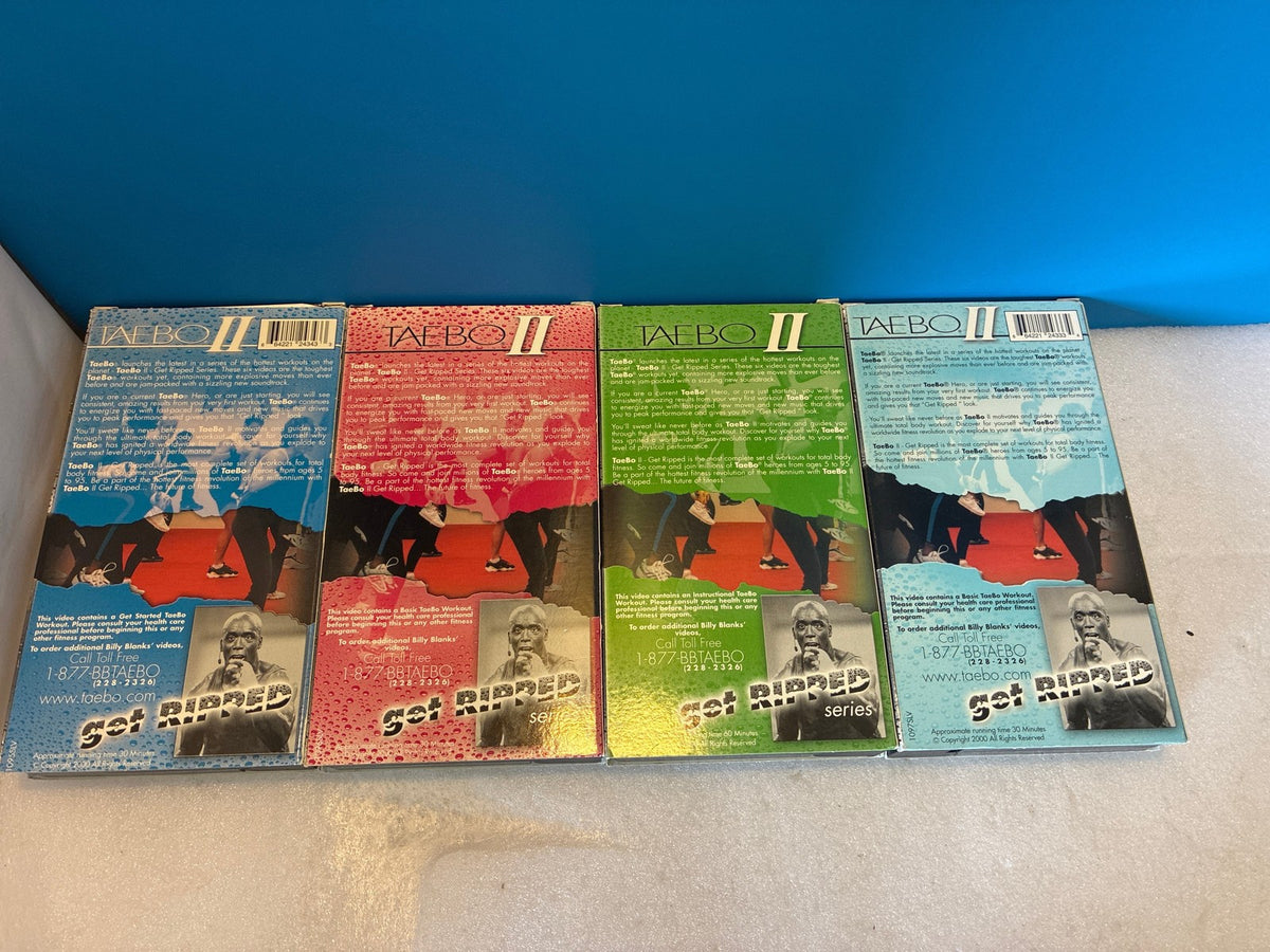 🔥 TaeBo II Get Ripped VHS Set Billy Blanks 4 Tapes Basic Workout Instructional